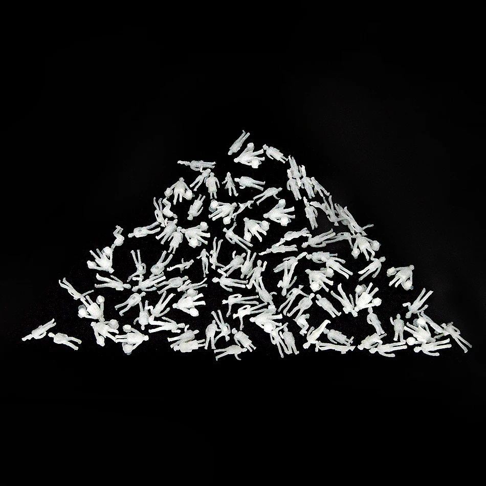 Échelle 1:200 1:150 Modèle miniature de personnes blanches Figure en plastique ABS pour la construction de matériaux de mise en page de scène de table de sable Kits de diorama