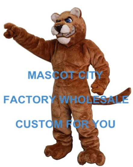 

Power Leopard Panther Cat Cougar Mascot Costume Adult Size Cartoon Character Mascotte Mascota Outfit Suit Fancy Dress SW651