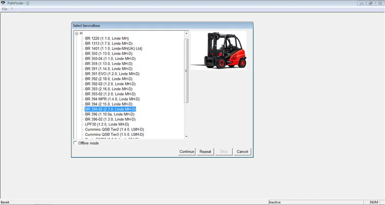 Linde PathFinder v3.6.2.11 [01,2020] programa de diagnóstico de carretilla elevadora, diagnóstico manual, no incluye canbox y cable