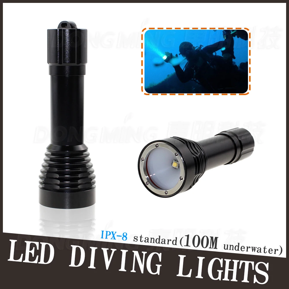 

100M Underwater flashlight 2000LM XML T6 Led scuba Diving Torch light 18650 battery Waterproof Dive lamp Super Bright