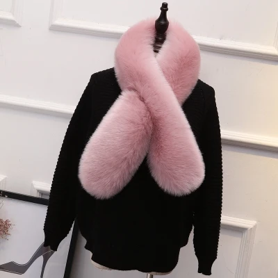 120*20CM quality faux fox fur scarf thick warm fake fur collar winter women muffler fur ring neck warmer coat decoaration scarf