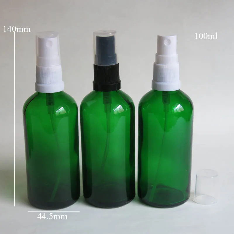 

wholesale 100 pcs 100ml Green Glass spray mist Bottle With Sprayer, Essential Oil Spray Glass Bottle, Empty Perfume Bottles