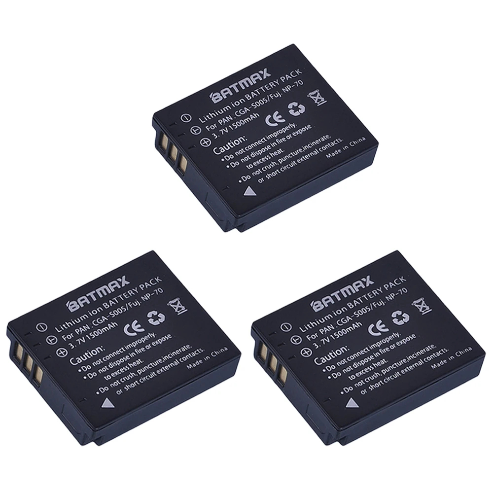 3Pcs CGA-S005 CGA S005 CGAS005 Batteries for PANASONIC DMW-BCC12 DMC-FX8 FX9 FX10 FX12 FX50 FX150 LX1 LX2