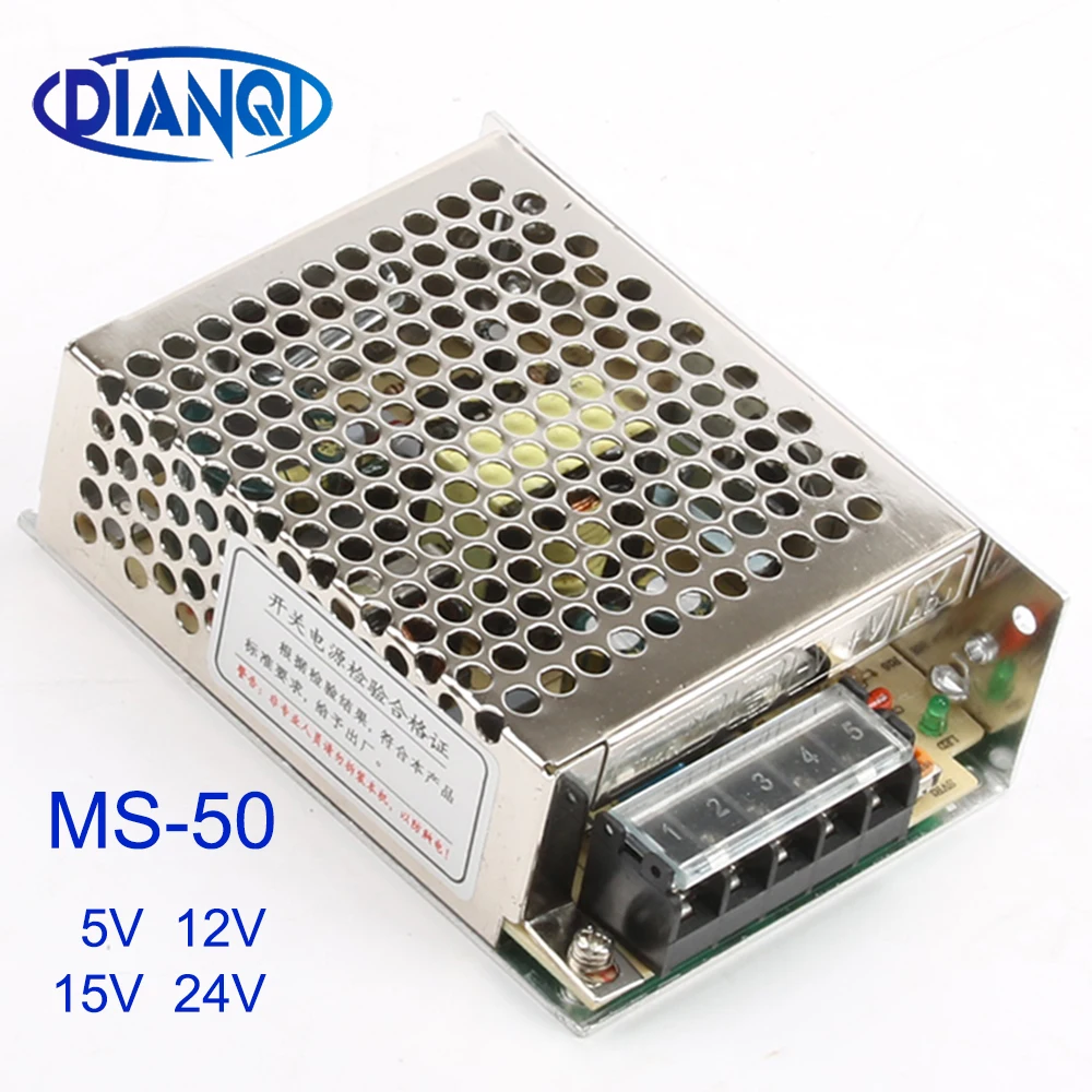  MS-50-15 MS-50-24 power supply MS-50W 24v 12v 5v 15v mini size ac dc converter power supply unit dc voltage regulator