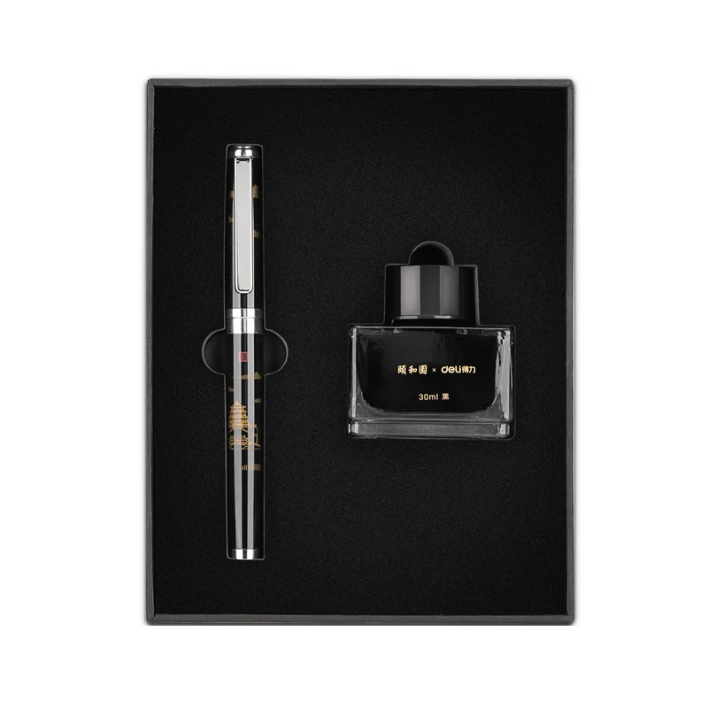 

Deli S168 Summer Palace Fountain pen Gift set Adult Student Business Matel pen gift box, Great gift for Teacher Friends