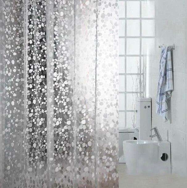 Transparent PVCwaterproof shower curtain mildew can be customized thickened wide oval marbled fabric shower curtain hook to send