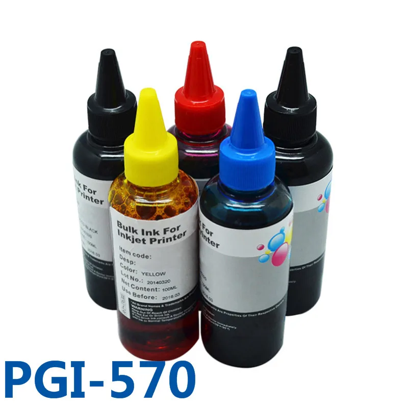 500ml PGI570 CLI571 Dye Printer Ink Refill Kits Bulk Ink For Canon PIXMA MG5750 MG5751 MG5752 MG5753 MG6850 MG6851 MG6852 MG6853