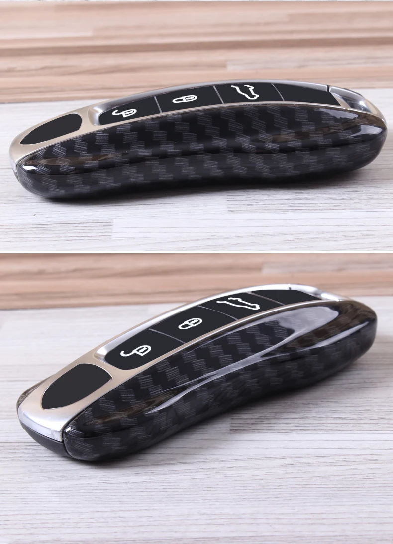 High Quality Car ABS Carbon Fiber Key Case Cover Chain For Porsche Macan 911 Panamera Cayenne 2018 Replacement Accessories