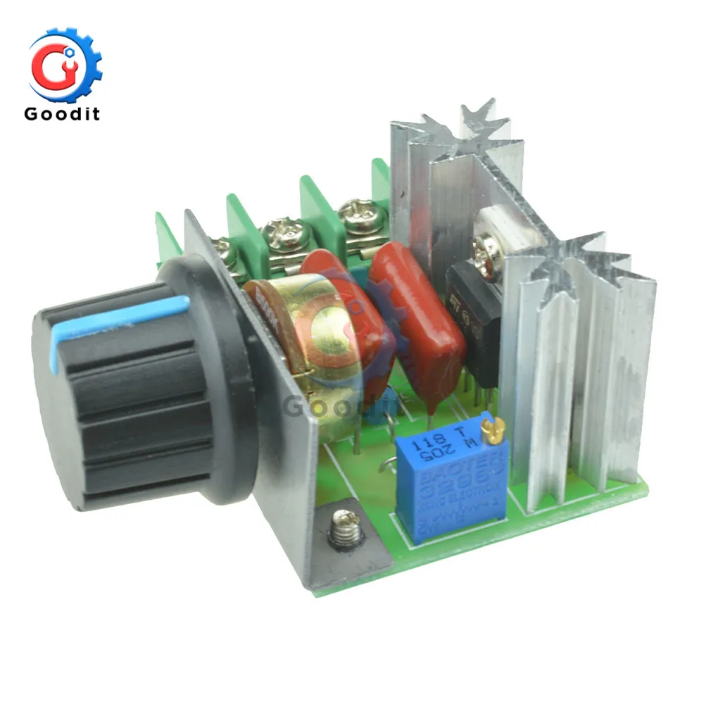 AC 220V 2000W Motor Speed Controller SCR Voltage Regulator Dimming Dimmers Thermostat Motor Controller