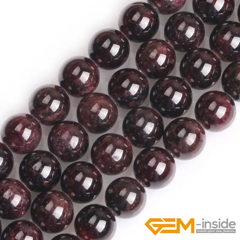 Natural Dark Red Garnet 1.5mm-2mm Big Hole Bead For Jewelry Making Strand 15 inch DIY Bracelet Necklace Jewelry Loose Beads