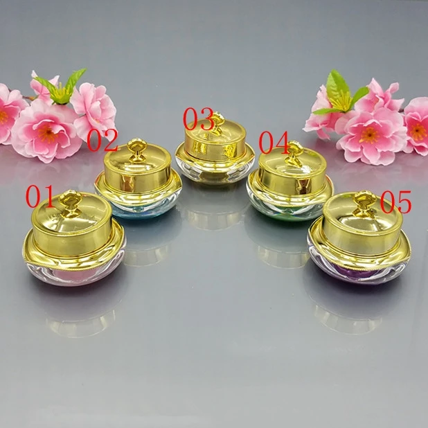 

300pcs/lot 10g Crown Shape Plastic Refillable Bottles Pot Bottles Makeup Jar Travel Face Cream Lotion Cosmetic Container F050719