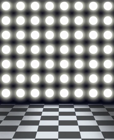 8x12FT Round Spot Light Wall Black White Mosaic Tiles Checkers Floor Custom Photography Backdrops Studio Background Vinyl 10x20