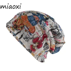 New Style Floral Women Hat Fashion Summer Rayon Beauty Beanies Skullies Adult Girl's GorrosCasual Dance Hats Scarf Sale