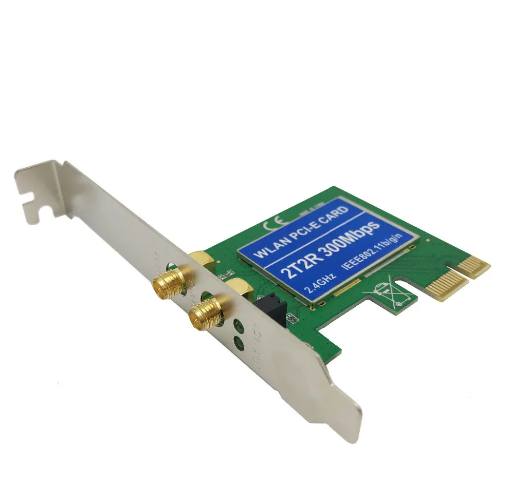 2 Antenna PCI-E 300Mbps 300M 802.11b/g/n Wireless WiFi Card Adapter for Desktop