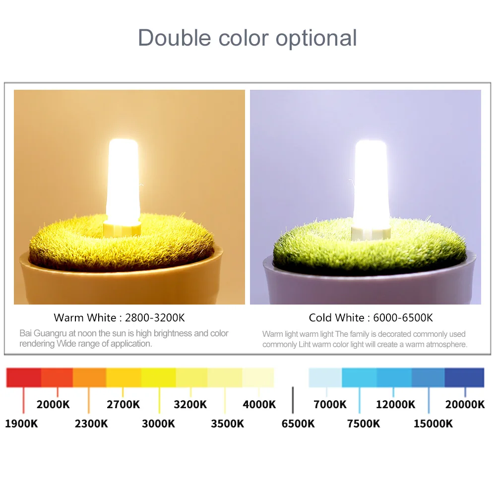 10PCS LED COB G4 G9 E14 Lamp Bulb Dimable AC/DC 12V 220V 6W 9W 360 Beam Angle Replace Halogen Led Lamps Chandelier Lights Source
