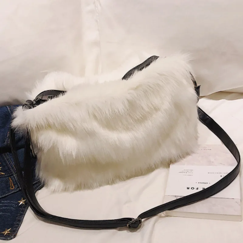 CrossBody Bag Autumn Winter Warm Handbags For Women Brand Female Faux Fur Shoulder Bags Big Large Capacity Bolsa Feminina