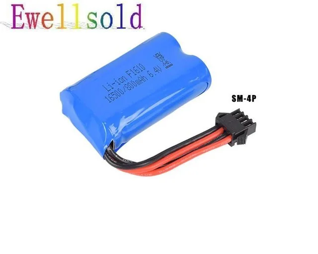 18628 18629 18428 18429 1/18 6.4v 800mah 15C 16500 Li-ion Battery RC toys battery SM-4P for remote control car ship drone