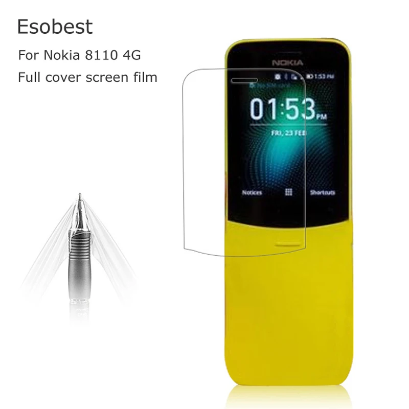 Esobest 3D soft TPU screen protector film for Nokia 8110 4G, 2pcs, full cover, clear, for LCD screen guard ( not glass)