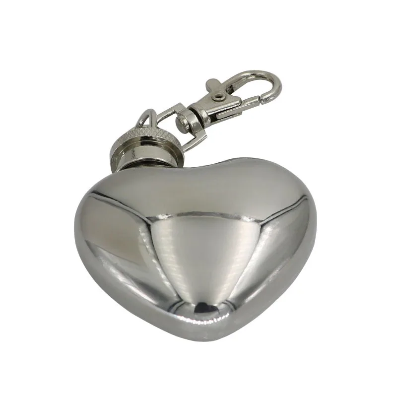 

100pcs Heart Shape 1 Ounce Alcohol Flagon Drinkware Keychain Mini Wine Whiskey Liquor Hip Flask ZA6737