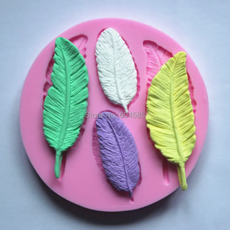 feather collection fondant cake molds soap chocolate mould for the kitchen baking  FM177