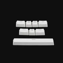 YMDK PBT Black White 8 Key Douhle Shot Shine Through Keycap Bottom Row Special Keys For Corsair Logitech Razer Coolermaster