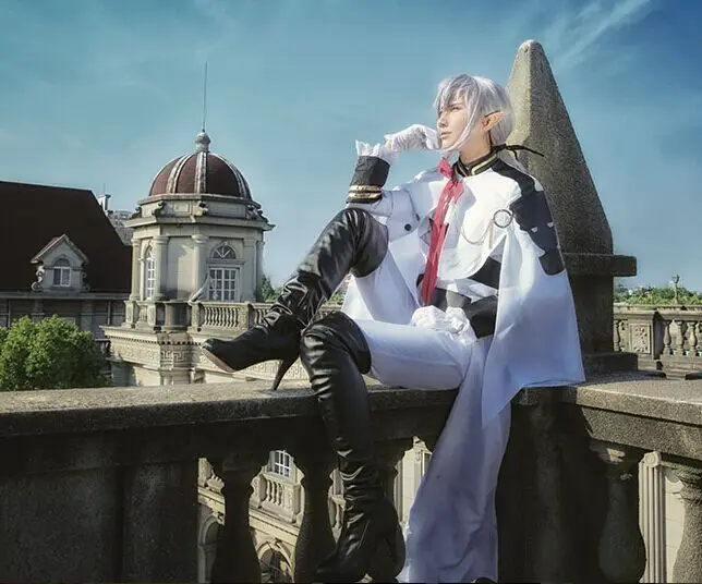 SBluuCosplay  Ferid Bathory Cosplay Costumes with Ears Uniform Outfit Anime Costume