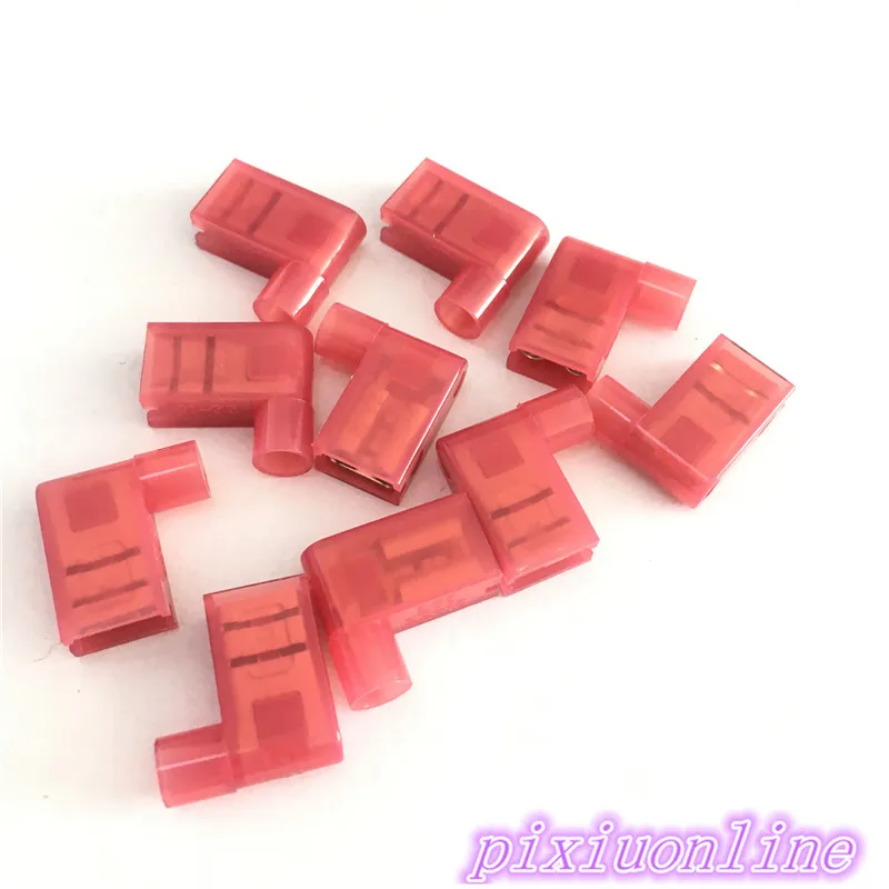 10PC YT630Y Crimp Terminals Red  6.3 Flage Female Quick Disconnects  FLDNY 1.25 -250  0.8*6.35 Nylon Tin Plated Copper Hi Q