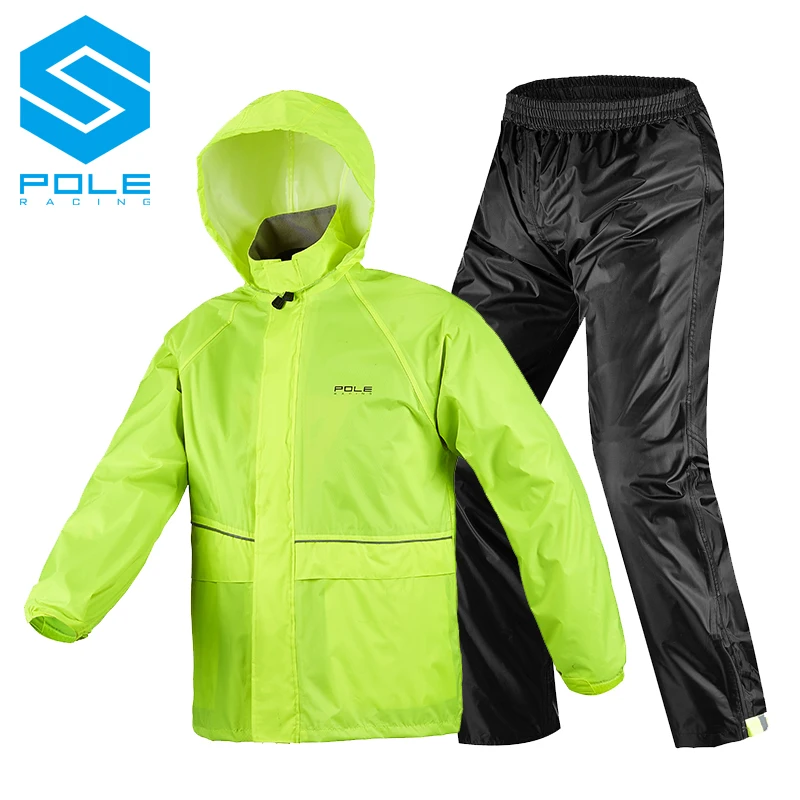 Men Women Motorcycle Raincoat Rain Coat Set Outdoor Sports Fishing Waterproof Fission Raincoat Suit Motorcycle Raincoat + Pants