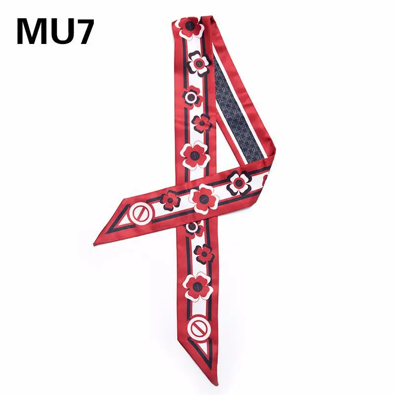 Women New Design Four Leaf Clover Bag Handbag Small Twill Silk Scarf Ribbon Tie Headband Neck Hair Accessories Fashion M306