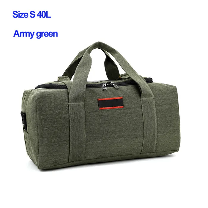 Men 70L or 40L large capacity canvas bag classic luggage bag thickening sturdy handbag black brown Army green 3 colors