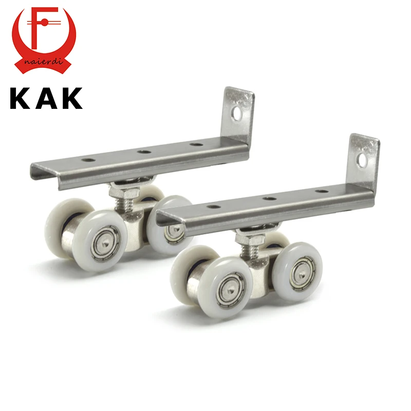 Kak ステンレス鋼スライディングドアローラークマ 30 キロホームルームワードローブ木製ドアハンギング家具ハードウェアホイール