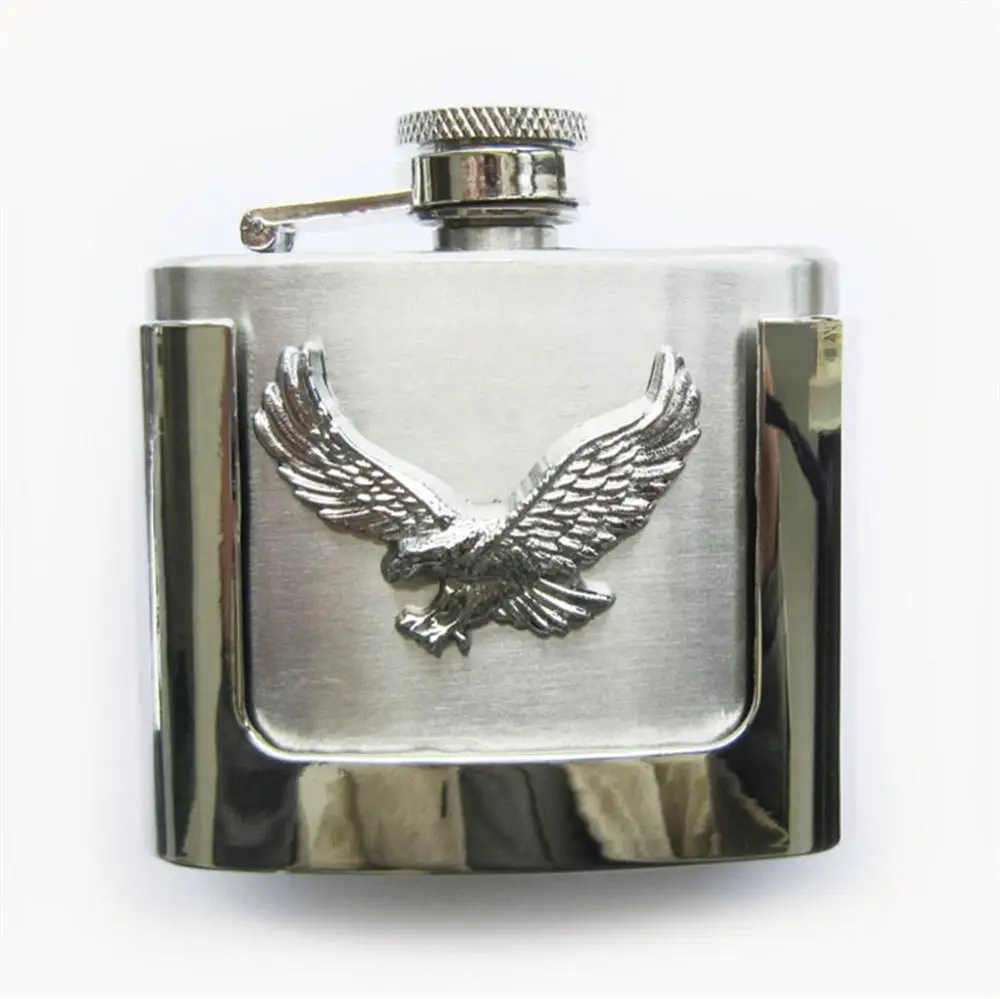 New JEAN\'S FRIEND Classic Fly Eagle 2 oz Stainless Steel Flask Belt Buckle also Stock in US