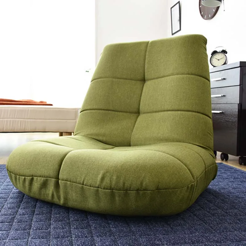 Silla plegable y ajustable de tela de lino, muebles de sala de estar, sillón informal de relajación moderno, estilo japonés