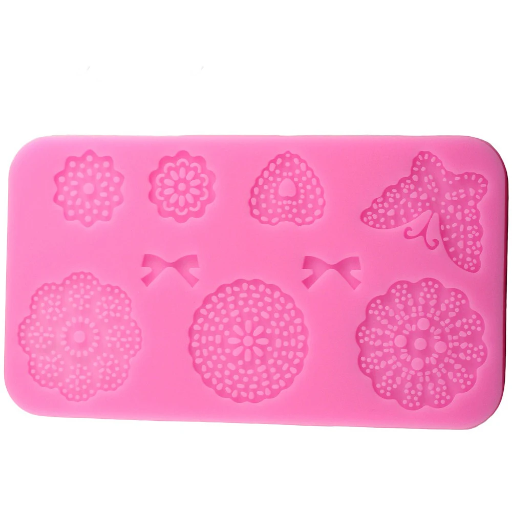 Luyou 1pcs Butterfly Flower Lace Silicone Fondant Moulds Cake Border Party Cake Decorating Tools DIY Candy Chocolate Mold FM1559