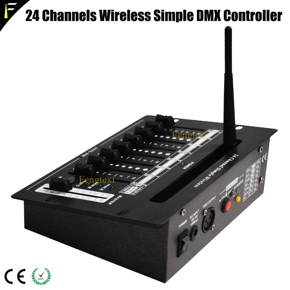 

24 Channels Simple Wireless Controller Console Remote Controller Stage Light Show Portable DMX512 Controller