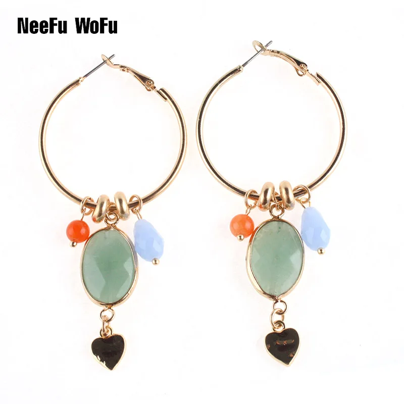 Brincos Grandes Long Dorp Earrings Fashion Jewelry Style Big Crystal Natural Stone Copper Accessories New Design Young woman Ms