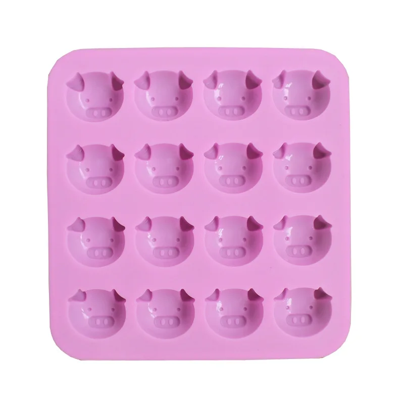 2017 silicone cake mold cute pig head shaped silicone chocolate molds DIY piggy soap mould