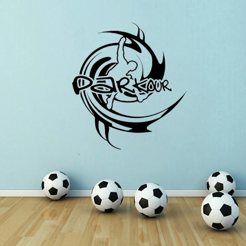 Extreme Sports Parkour Wall Sticker City Running Sports Wall Vinyl Decals Parkour Club Gym Decoration Removable Mural AZ754