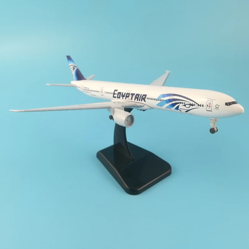 20cm Metal Plane Model EGYPT Air EGYPTAIR Airlines Boeing 777 Airplane Model w Stand Aircraft pulley landing gear Collect gifts