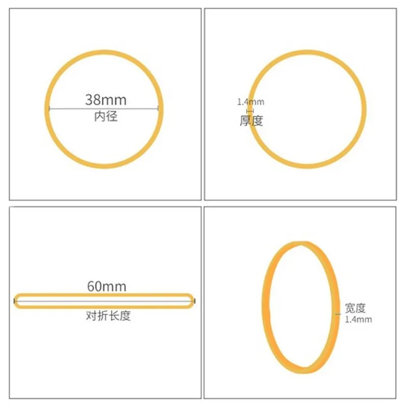38*1.4mm wysokiej jakości materiały papiernicze uchwyt termostabilność opaski gumowe mocne elastyczne opaski do włosów pętli materiałów biurowych