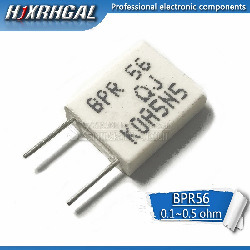 

100pcs BPR56 5W 0.1 0.15 0.22 0.25 0.33 0.5 ohm Non-inductive Ceramic Cement Resistor 0.1R 0.15R 0.22R 0.25R 0.33R 0.5R hjxrhgal