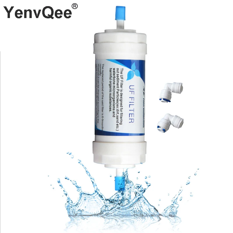 5inchWater Filter UF Membrane Ultrafiltration Filter Quick Plug RO Film Purifier With 2 Fittings Water Filter Sediment Cartridge