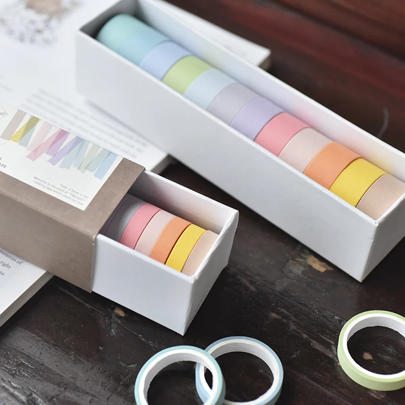 12 Pcs/lot pinkycolor Macaroon washi tape DIY decoration tapes Diary Adhesive masking stickers box-packed School Supplies Gift