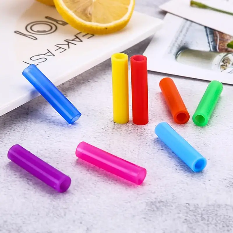 Colorful Silicone Straw Tips Covers for 6mm Stainless Steel Straws Food Grade Anti-sliding Drinking Straws Cover LX6202