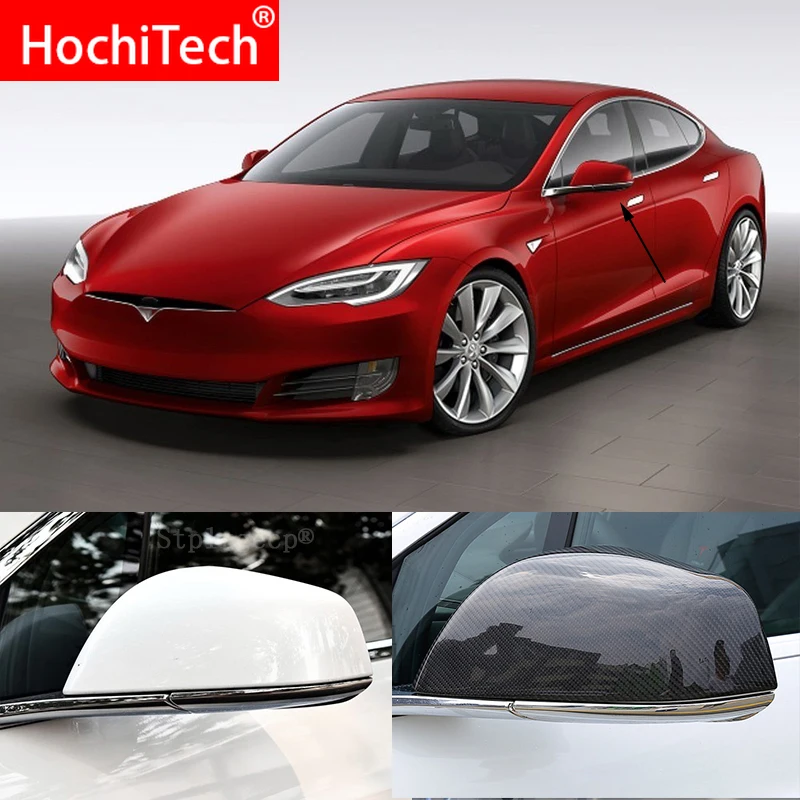 Wysoka jakość dla Tesla model S 2014 2015 2016-2019 100% prawdziwe lusterko wsteczne z włókna węglowego Osłona lusterka bocznego Stylizacja samochodu