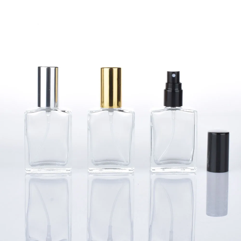 15ML Cosmetic Container Empty Perfume Bottle Transparent Pressed Spray Bottle Frosted Portable Little Square Glass Filling Vials