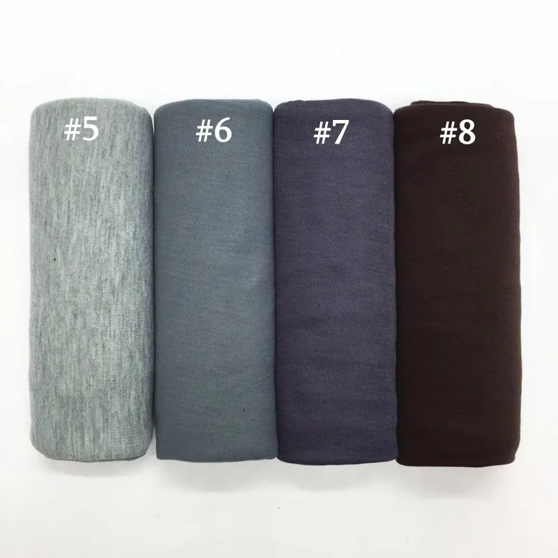 High Quality Elastic Viscose Jersey Plain Solid Color Muslim Hijab Fashion Women Scarf Soft Shawls Bandana Wholesale 10 PCS/LOT