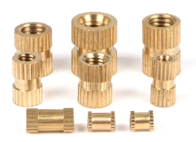 Yinpecly Brass Knurled Insert Nuts - M3x4x4mm Female Thread Embedment Nuts For Injection Molding (Gold Tone, 100pcs Kit)
