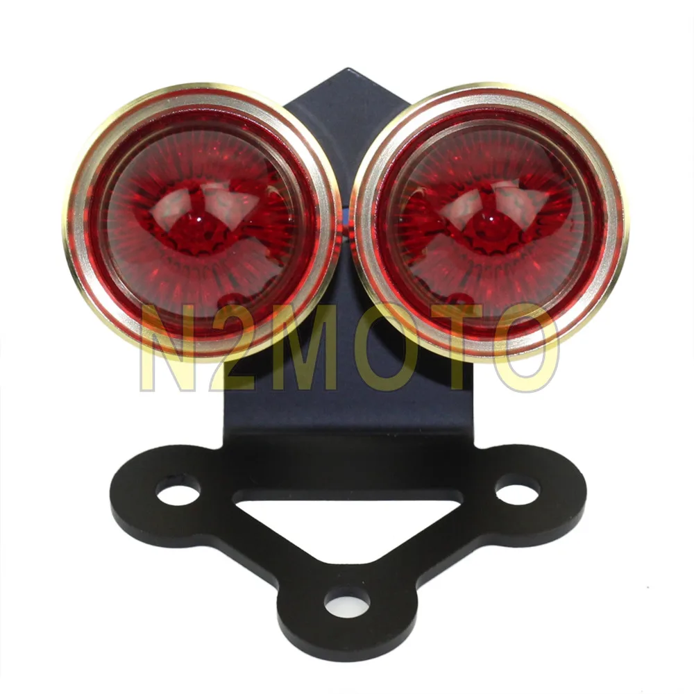 Brass Motorcycles LED Taillights Fender Mount Mini Bracket for Chopper Cafe Racer Universal Twin Whisky Brake Lamp