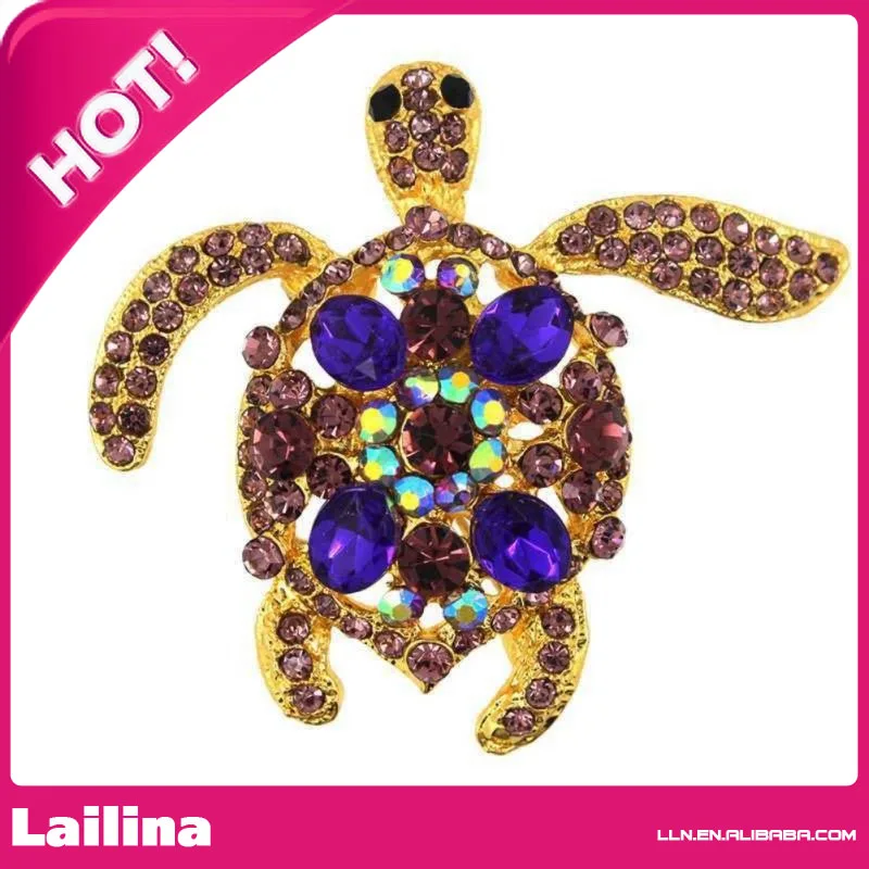 Womens Crystal Rhinestone Tortoise Sea Turtle Brooch Pin Party Jewelry Gift  Rose Rhinestone